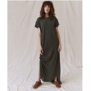THE GREAT. Dark Green Midi Dress